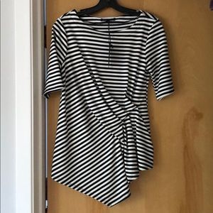 NWT Gibson Pleat Detail Elbow Sleeve Top